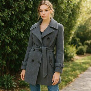 Kenneth Cole Charcoal Gray Wool Coat – Size 4